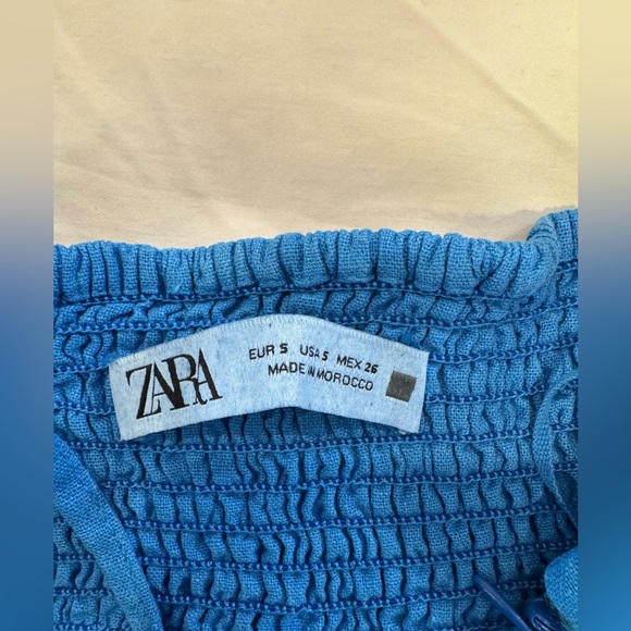 ZARA Blue Linen Blend Dress - Picture 7 of 7